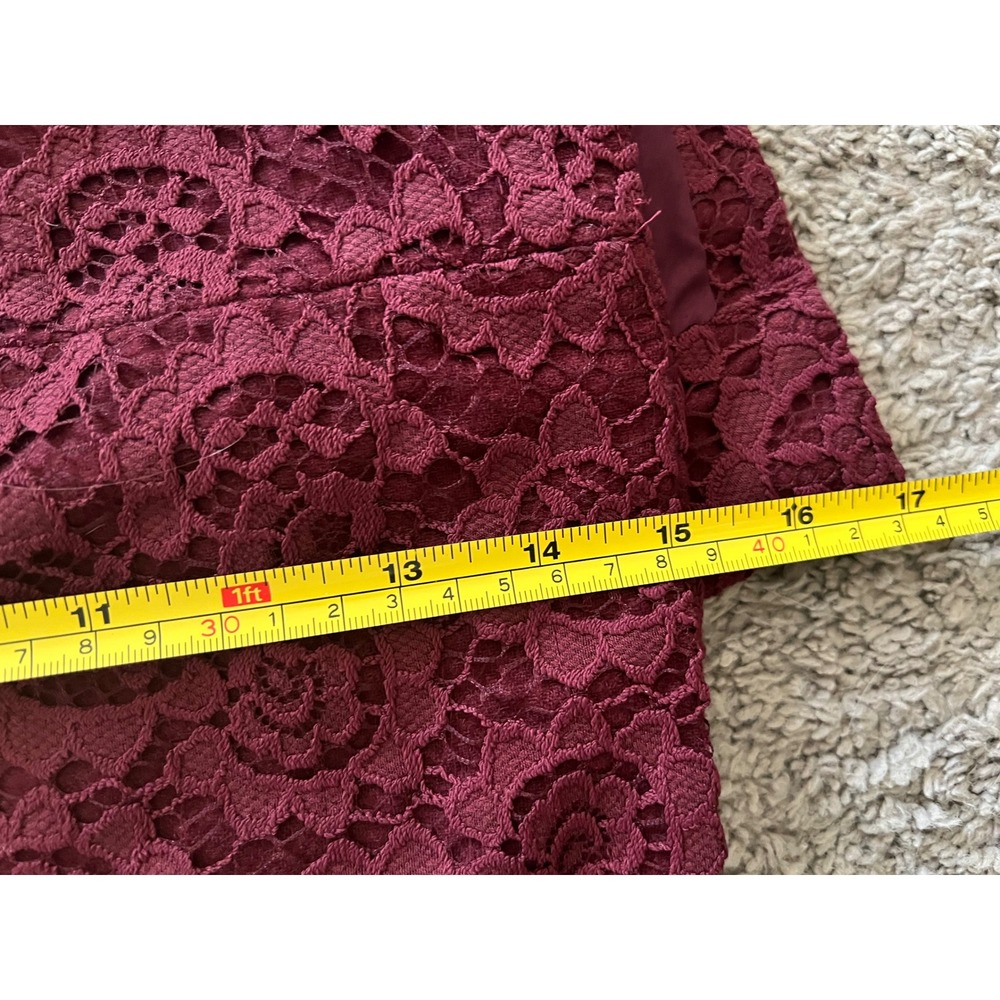 Madewell‎ Burgundy Floral Lace Asymmetrical Wrap Mini Skirt Wine Red size 2 - Picture 9 of 9